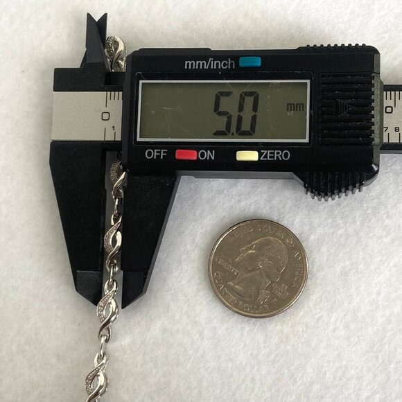 Kay Jewelers Sterling Silver 925 JWBR Infinity Link Diamond Tennis Bracelet FLAW - Picture 14 of 16